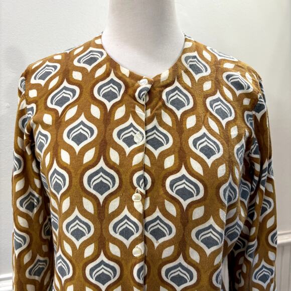 J McLaughlin Size M Cardigan Sweater Retro Print Lightweight Soft Modal Blend - Picture 4 of 15